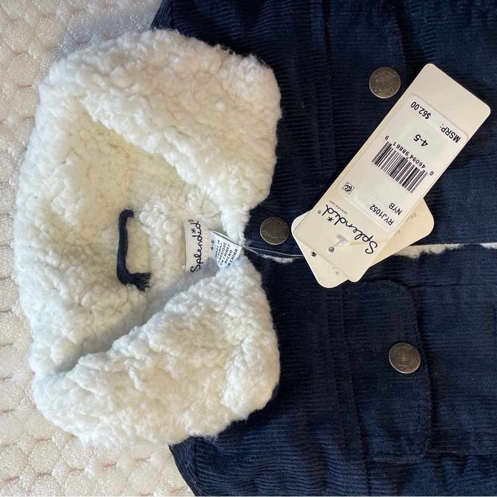 Navy Blue Kids Jacket with White Lining